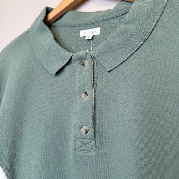 Anthropologie Pilcro The Niki Bubble Sweatshirt Colorblock Edition Sage Knit Top - Picture 5 of 11